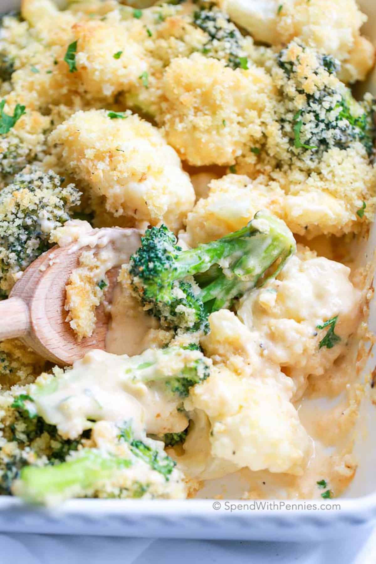 Cauliflower-Broccoli Cheese Bake