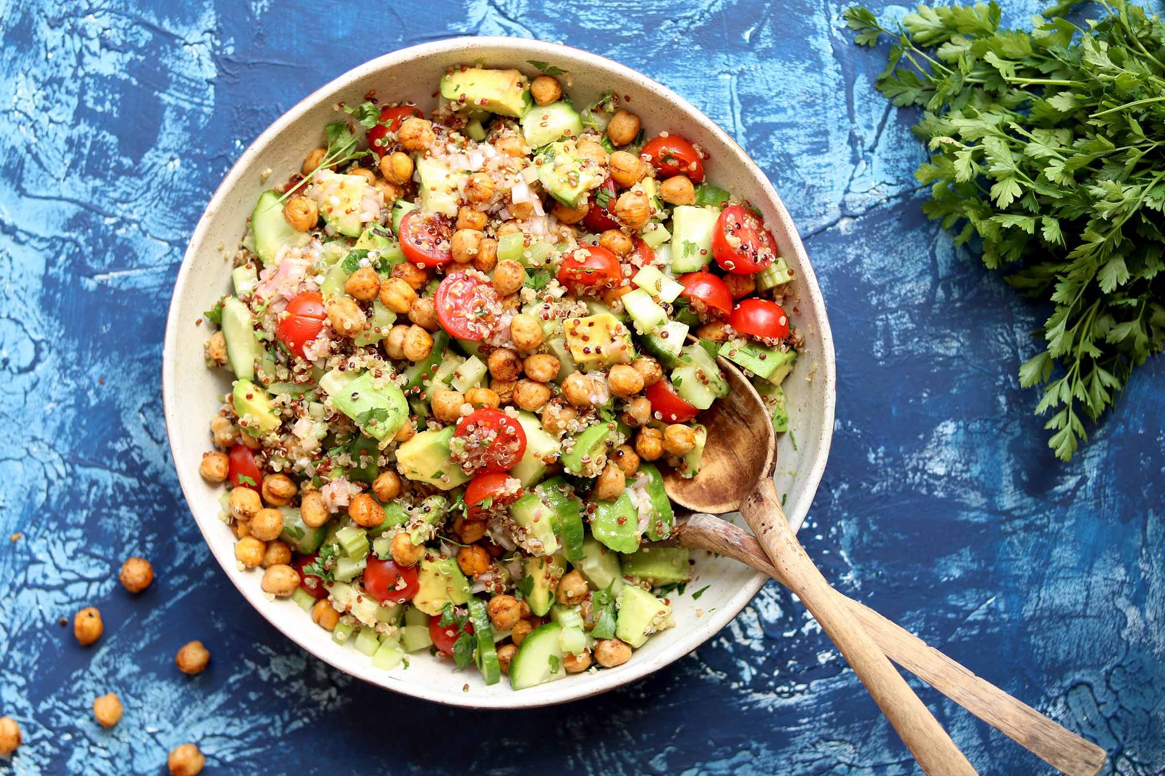 Avocado & Garbanzo Bean Quinoa Salad