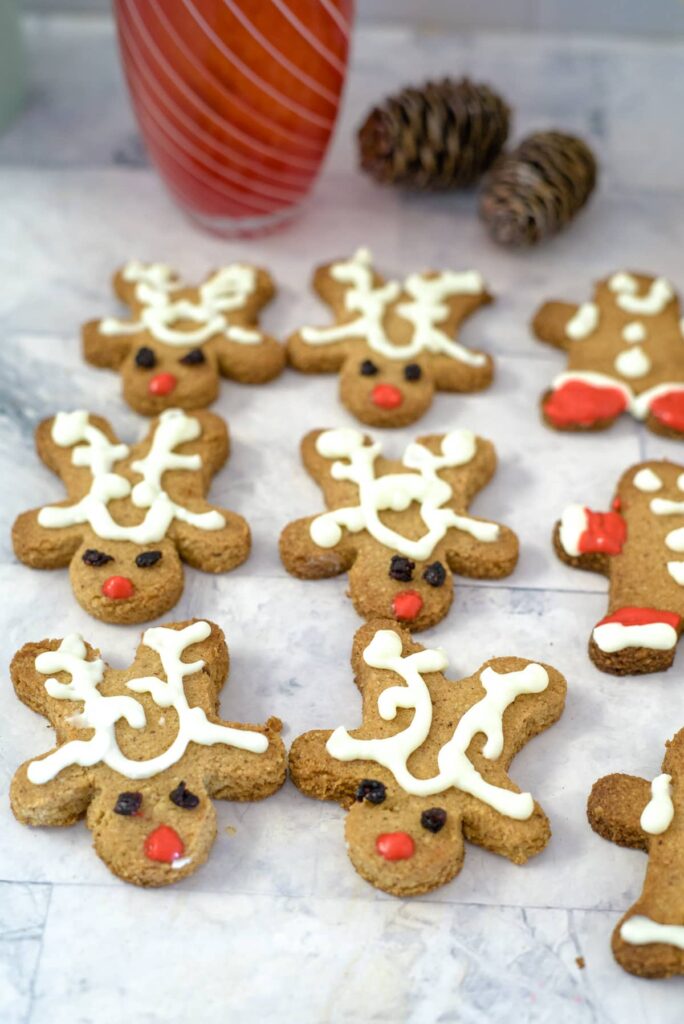 Keto Gingerbread Men And Reindeer Cookies