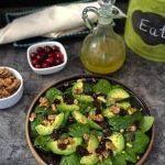Spinach Avocado Walnut Salad With Cranberries