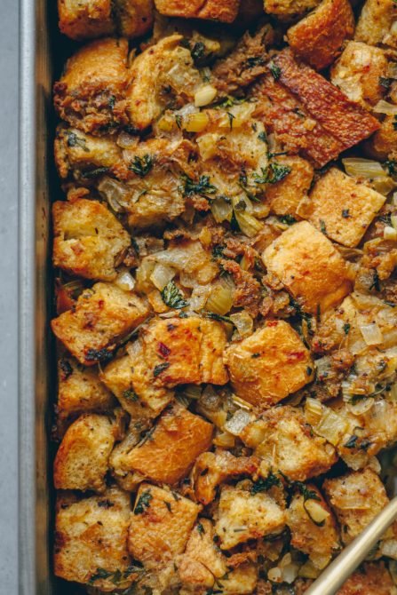 Vegan Sausage Stuffing With Fennel