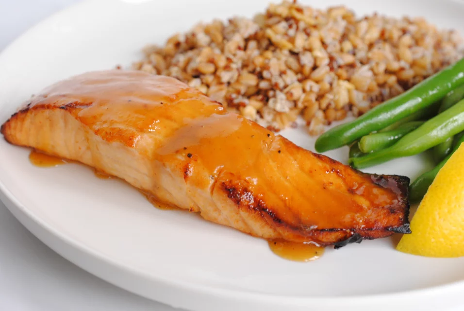 Air-Fryer Salmon With Maple-Dijon Glaze