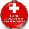 Wag-A-Tude Tags I Need A Special Diet and Medication Pet Tag for Dogs and Cats (Small)