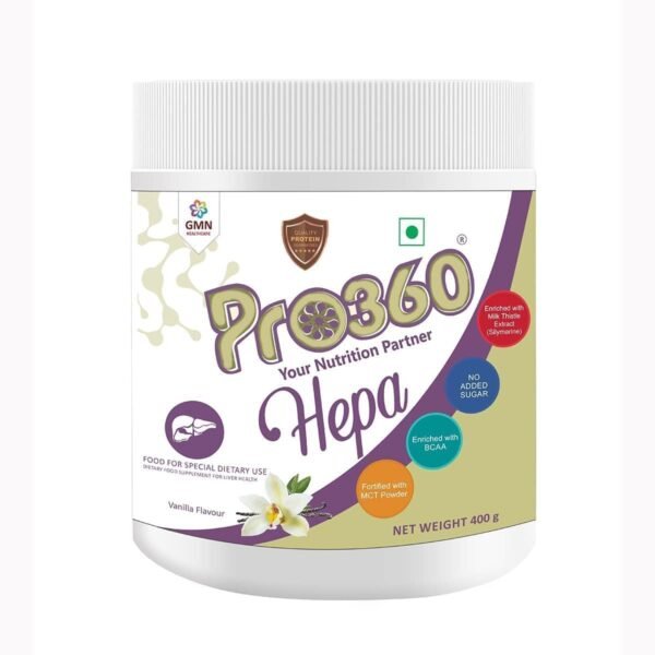 Pro360 Hepa Nutritional Protein Drink (Vanilla Flavour) No Added Sugar, Special Dietary Supplement for Liver Care, 400 Gm