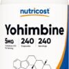 Nutricost Yohimbine HCl 5mg, 240 Capsules Extra Strength - Gluten Free, Non-GMO