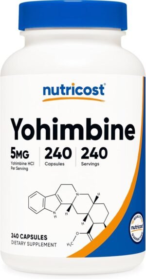 Nutricost Yohimbine HCl 5mg, 240 Capsules Extra Strength - Gluten Free, Non-GMO