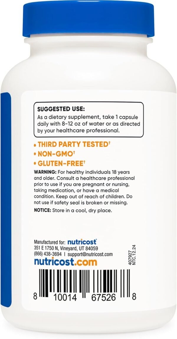 Nutricost Biotin (Vitamin B7) 10,000mcg (10mg) Vitamin Supplement, 240 Capsules - Vegetarian, Gluten Free, Quick Release, Non-GMO