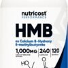 Nutricost HMB (Beta-Hydroxy Beta-Methylbutyrate) 1000mg (240 Capsules) - 500mg Per Capsule, 120 Servings - Gluten Free and Non-GMO