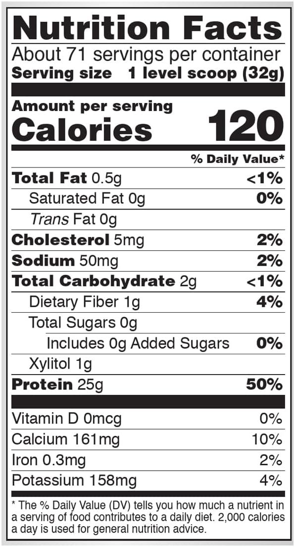 NOW Foods Sports Nutrition, Whey Protein Isolate, 25 g With BCAAs, Creamy Vanilla Powder, 5-Pound