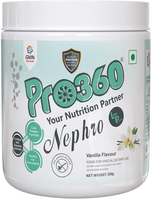 RI Nephro LP - Non-Dialysis Care Nutritional Protein Drink (Vanilla Flavour) No Added Sugar | Special Dietary Supplement for Kidney/Renal Health | (200Gm)