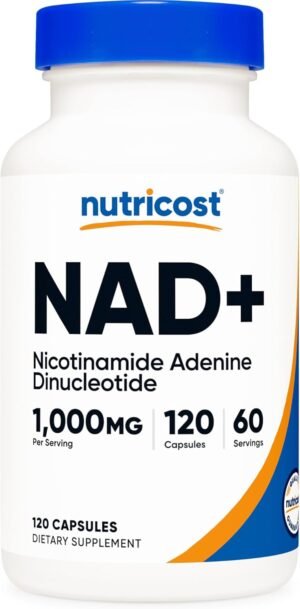 Nutricost NAD+ Supplement 1,000mg per Serving,120 Capsules (Nicotinamide Adenine Dinucleotide) - 60 Servings, Gluten-Free, Vegan