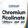 Nutricost Chromium 1000mcg, 240 Tablets - Gluten Free, Non-GMO