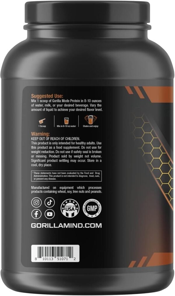 Gorilla Mind Premium Chocolate, 25 Grams of Whey Protein Isolate & Concentrate,Recover and Build Muscle (30 Servings)