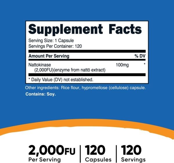 Nutricost Nattokinase 2,000FU, 120 Capsules - Gluten Free, Non-GMO, Vegetarian Friendly