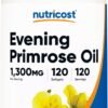 Nutricost Evening Primrose Oil 1,300mg, 120 Softgels - Cold Pressed, Non-GMO, Gluten Free, 120 Servings
