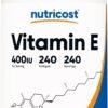 Nutricost Vitamin E 400 IU, 240 Softgel Capsules - Gluten Free, Non-GMO