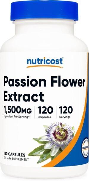 Nutricost Passion Flower Extract (1,500mg Equivalent) 120 Capsules - Gluten Free, Non-GMO, and Vegetarian Friendly