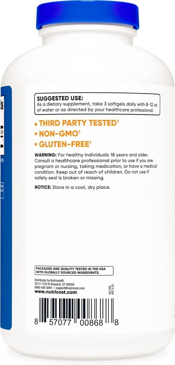 Nutricost MCT Oil Softgels 1000mg, 300 SFG (3,000mg Serv) - Great for Keto, Ketosis, and Ketogenic Diets