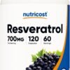 Nutricost Resveratrol 700mg, 120 Capsules - Vegan, Gluten Free, Non-GMO