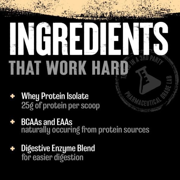 Animal Whey Isolate Protein Powder - Loaded for Pre & Post Workout Muscle Builder and Recovery with Digestive Enzymes for Men & Women - 25g Protein, Great Taste, Low Sugar - Cookies & Cream 2 lbs
