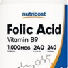 Nutricost Folic Acid (Vitamin B9) 1000 mcg, 240 Capsules