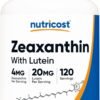 Nutricost Zeaxanthin with Lutein 20mg, 120 Softgels - Potent, Non-GMO, Gluten Free