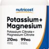 Nutricost Potassium (99 mg) Magnesium (210 mg) Citrates, 240 Capsules - Non-GMO, Gluten Free