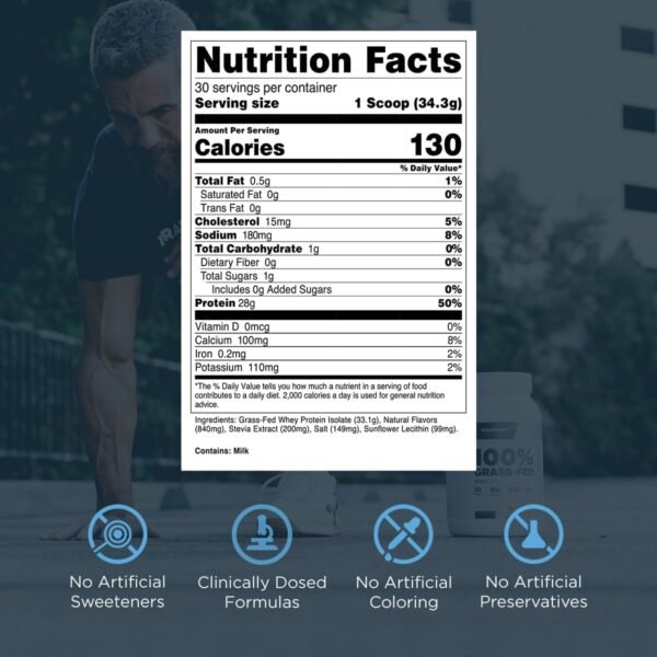 Transparent Labs Grass-Fed Whey Protein Isolate - Naturally Flavored, Gluten Free Whey Protein Powder with 28g of Protein per Serving & 9 Amino Acids - 30 Servings, French Vanilla