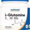 Nutricost L-Glutamine Powder (500 Grams) Unflavored - Gluten Free & Non-GMO, 100 Servings