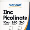Nutricost Zinc Picolinate 50mg, 240 Vegetarian Capsules - Gluten Free and Non-GMO (240 Caps)