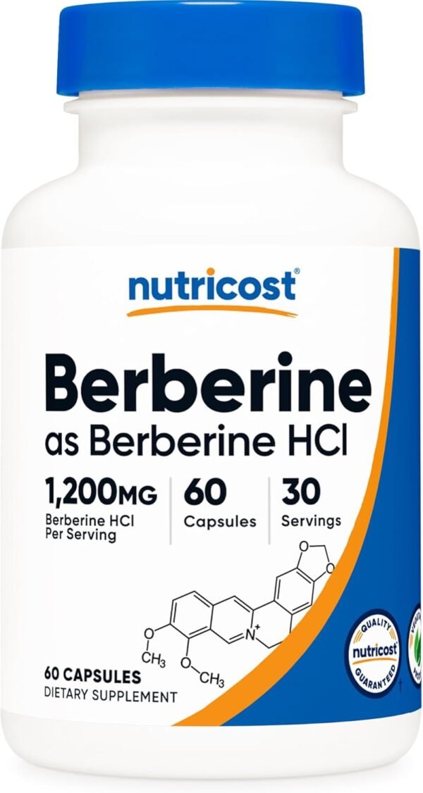Nutricost Berberine HCl 600mg, 60 Vegetarian Capsules - Gluten Free & Non-GMO