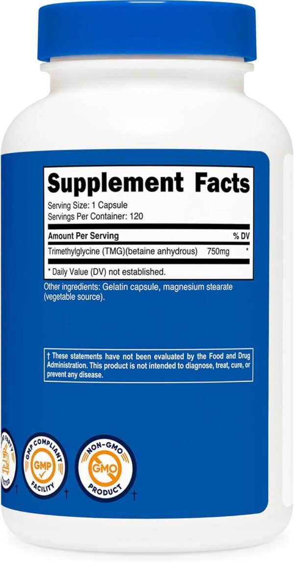 Nutricost TMG (Trimethylglycine) 750mg, 120 Capsules