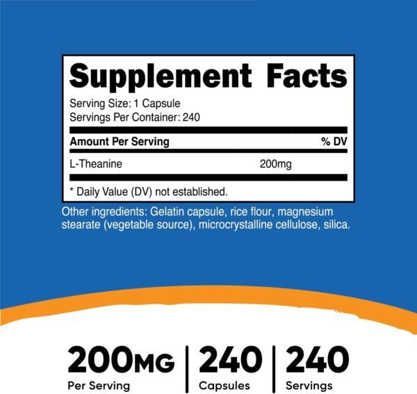 Nutricost L-Theanine 200mg, 240 Capsules - Double Strength