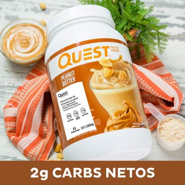 Quest Nutrition Peanut Butter Protein Powder, 23g Protein, 1g Sugar, Low Carb, Gluten Free, 3 Pound, 43 Servings