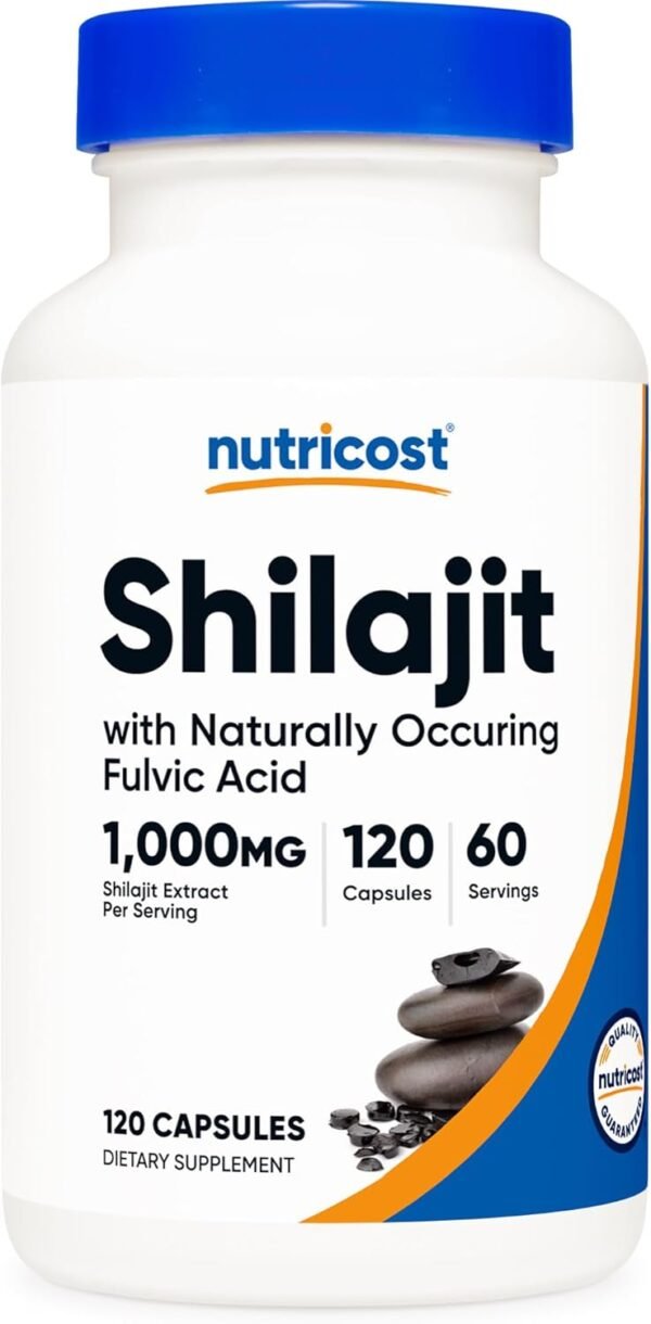 Nutricost Shilajit Capsules (1,000 mg Per Serving) (120 Capsules) - Shilajit Extract with Naturally Occuring Fulvic Acid, 60 Servings, Gluten Free, Non-GMO, Vegan Friendly Dietary Supplement