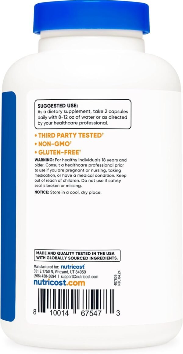 Nutricost Quercetin 880mg, 240 Vegetarian Capsules with Bromelain (165mg) - 120 Servings (440mg Quercetin Per Cap) - Gluten Free, Non-GMO