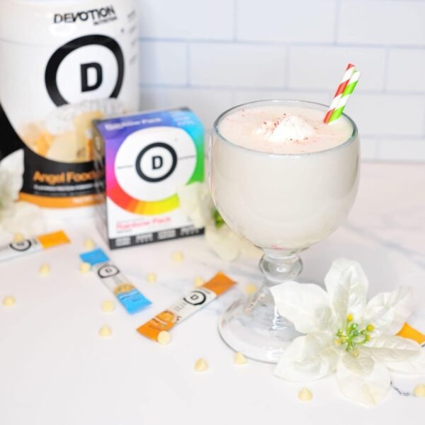Devotion Nutrition Protein Powder Blend | Gluten Free, Keto Friendly, No Added Sugars | 1g MCT | 20g Whey & Micellar Protein | 2lb Tub (Angel Food Cake) Packaging May Vary