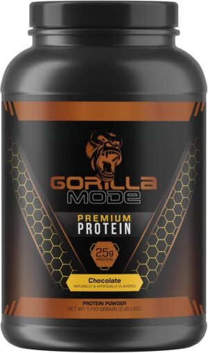 Gorilla Mind Premium Chocolate, 25 Grams of Whey Protein Isolate & Concentrate,Recover and Build Muscle (30 Servings)