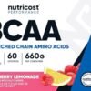 Nutricost BCAA Powder (Raspberry Lemonade, 60 Servings) - Optimal 2:1:1 Ratio