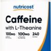 Nutricost Caffeine with L-Theanine, 100mg of Each, 240 Capsules, 240 Servings - Non-GMO and Gluten Free