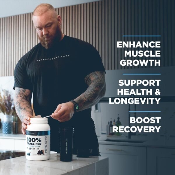Transparent Labs Grass-Fed Whey Protein Isolate - Naturally Flavored, Gluten Free Whey Protein Powder with 28g of Protein per Serving & 9 Amino Acids - 30 Servings, French Vanilla