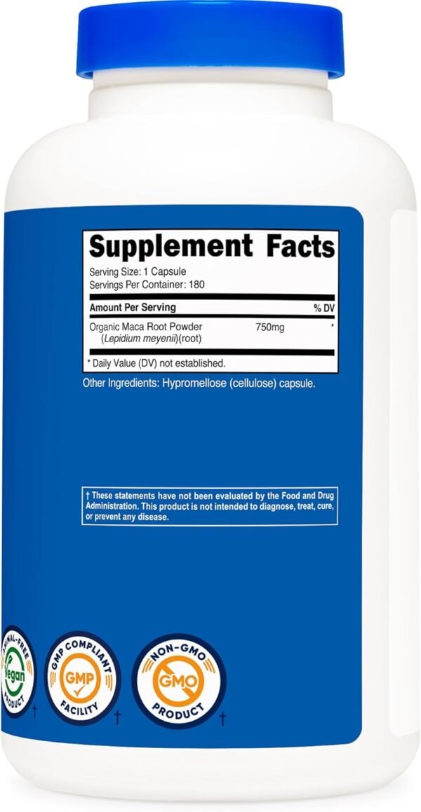 Nutricost Maca Root (Lepidium meyenii) 750mg, 180 Capsules, 180 Servings