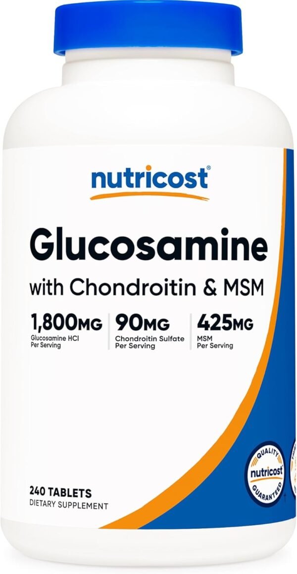 Nutricost Glucosamine 1800mg with Chondroitin & MSM, 240 Tablets, 120 Servings - Joint Support Formula - Non-GMO, Gluten Free