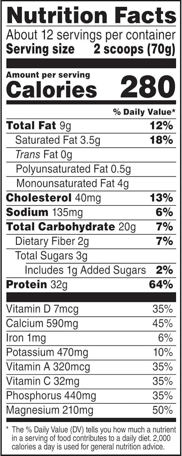 Muscle Milk Genuine Protein Powder, Chocolate, 1.93 Pounds, 12 Servings, 32g Protein, 3g Sugar, Calcium, Vitamins A, C & D, NSF Certified for Sport, Energizing Snack, Packaging May Vary