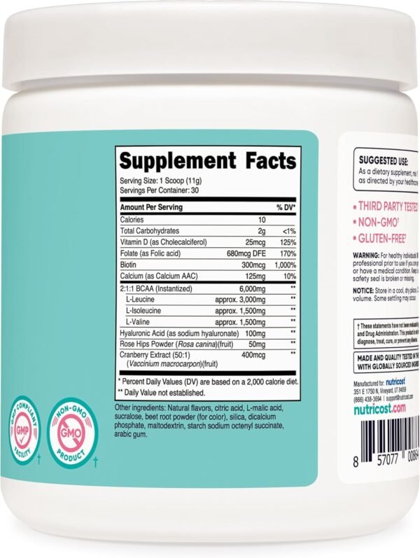 Nutricost BCAA for Women (Strawberry Lemonade, 30 Servings) - Formulated Specifically for Women - Non-GMO and Gluten-Free