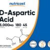 Nutricost D-Aspartic Acid (DAA) Capsules 3000mg Per Serving (180 Capsules) - Non-GMO