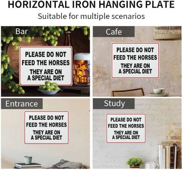 Vintage Aluminum Sign Please Do Not Feed The Horses They Are On A Special Diet Aluminum Metal Warning Sign Uvresistance Waterproof Easy To Install For House And Business 12"X16"