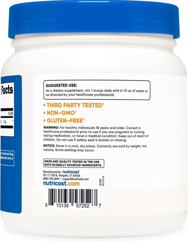 Nutricost Betaine Anhydrous Trimethylglycine (TMG) Powder 500 Grams