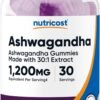 Nutricost Ashwagandha Gummies 1200mg Equivalent Per Serving (Mixed Berry Flavor), 60 Gummies, 30 Servings
