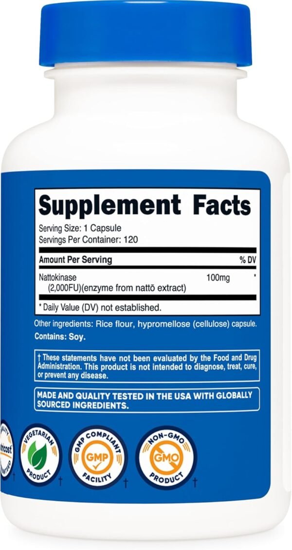 Nutricost Nattokinase 2,000FU, 120 Capsules - Gluten Free, Non-GMO, Vegetarian Friendly
